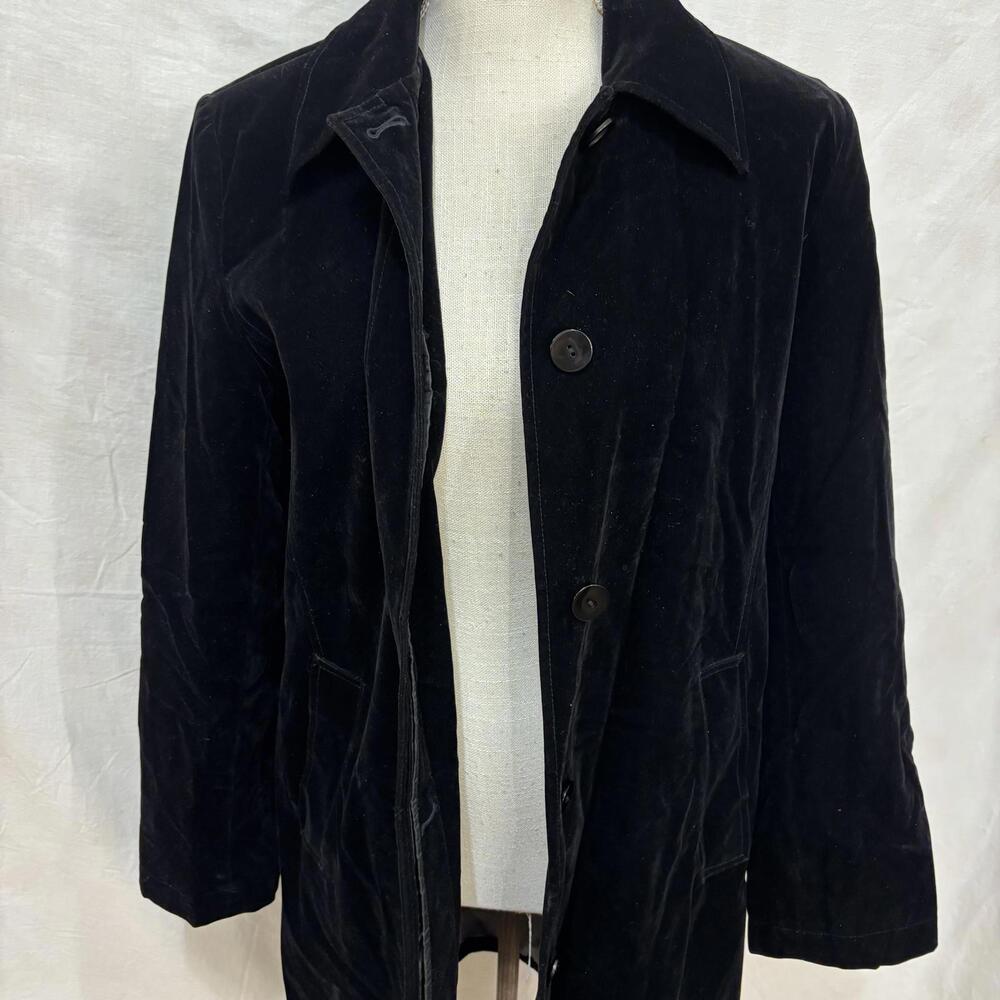 Vtg 90s/y2k Gallery Velvet knee length coat sz - Picture 6 of 6